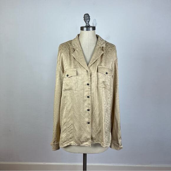 & Other Stories Tan Boxy Button Down Shirt - Picture 1 of 6
